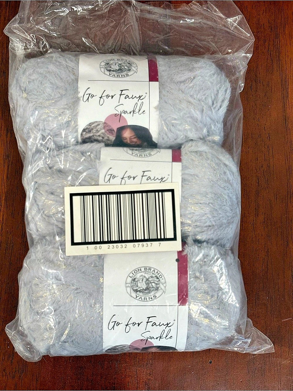 Bundle of 3 Lion Brand Go For Faux Sparkle Yarn - Meteoroid (255g Total)